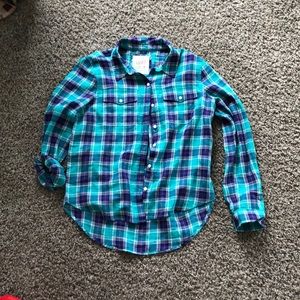 Green and blue flannel